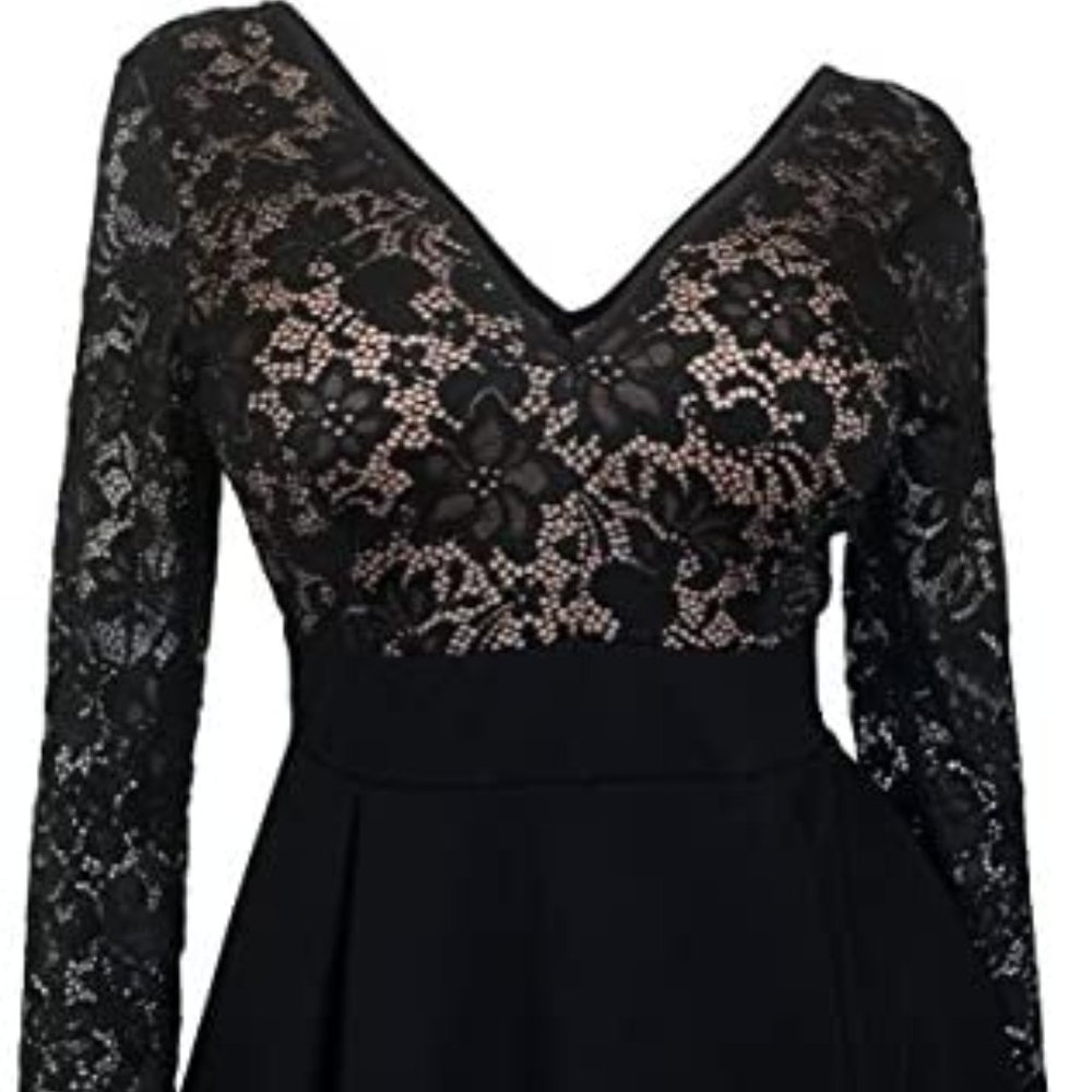 Floral Lace Overlay Romper Dress